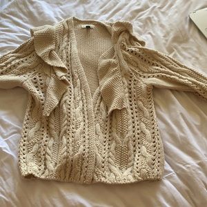 Cream Ruffle Cardigan